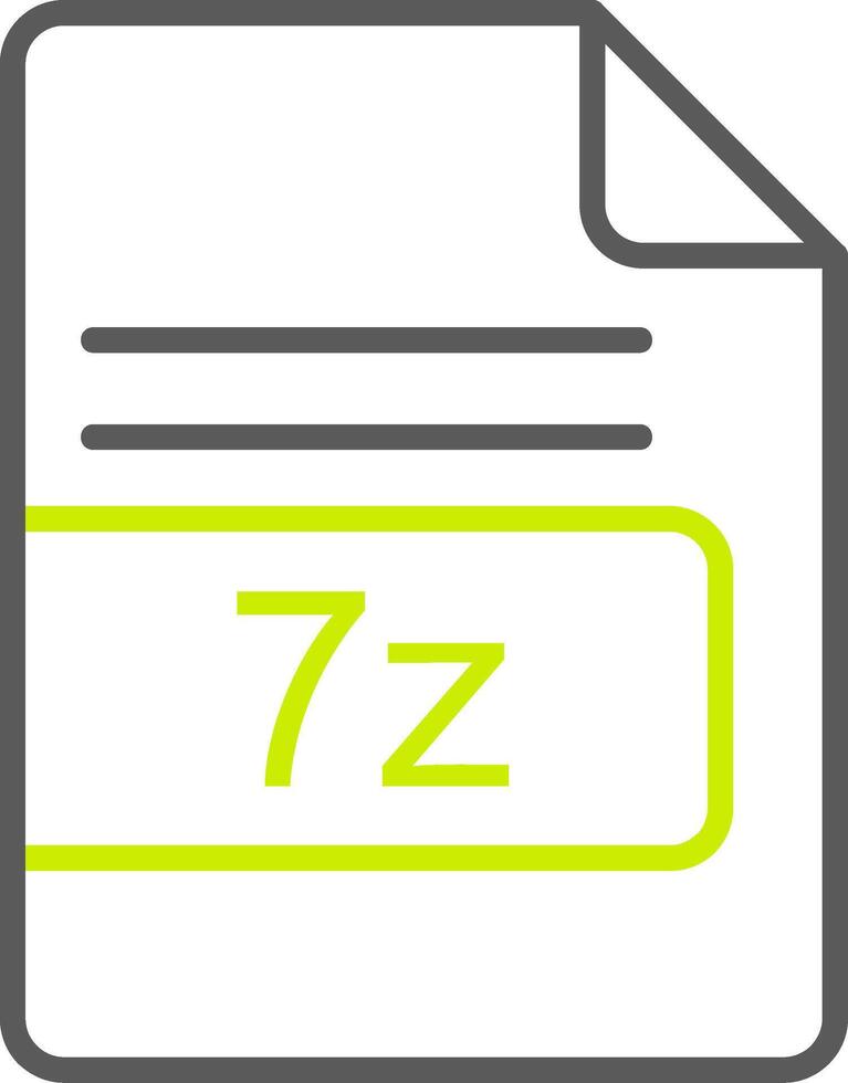 7z het dossier formaat lijn twee kleur icoon vector