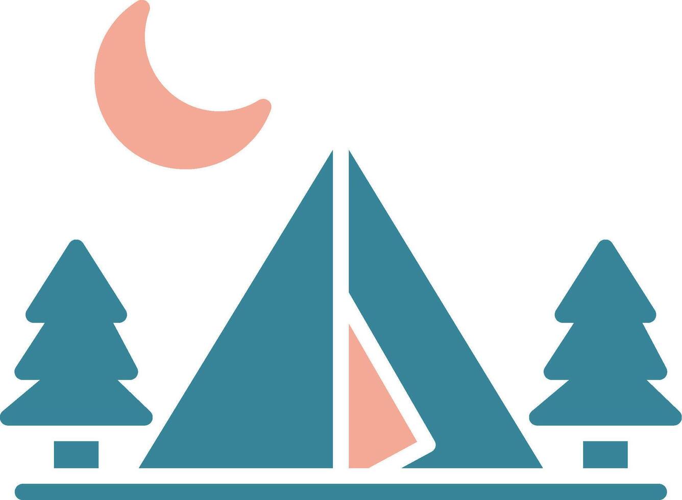 camping zone glyph twee kleur icoon vector