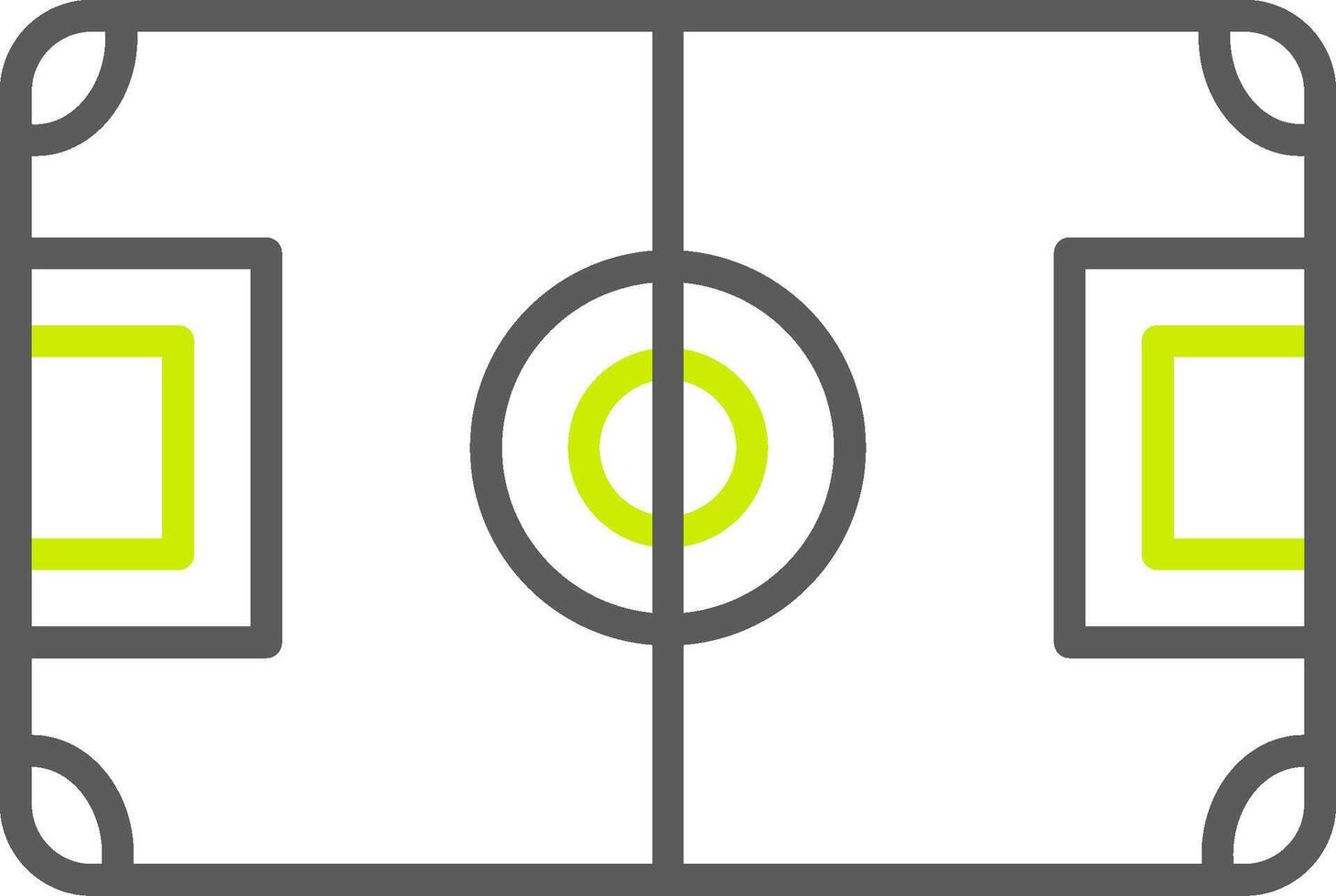 voetbalveld lijn twee kleuren icoon vector