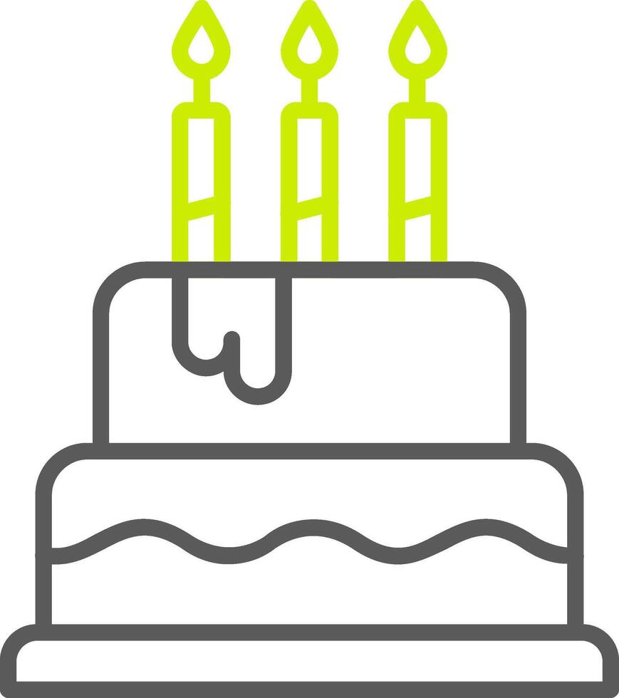 cake lijn twee kleuren icoon vector