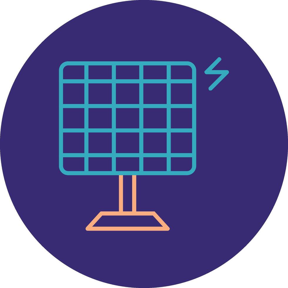 zonne- energie lijn twee kleur cirkel icoon vector