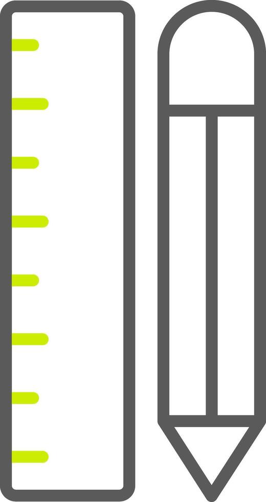 liniaal lijn twee kleuren icoon vector