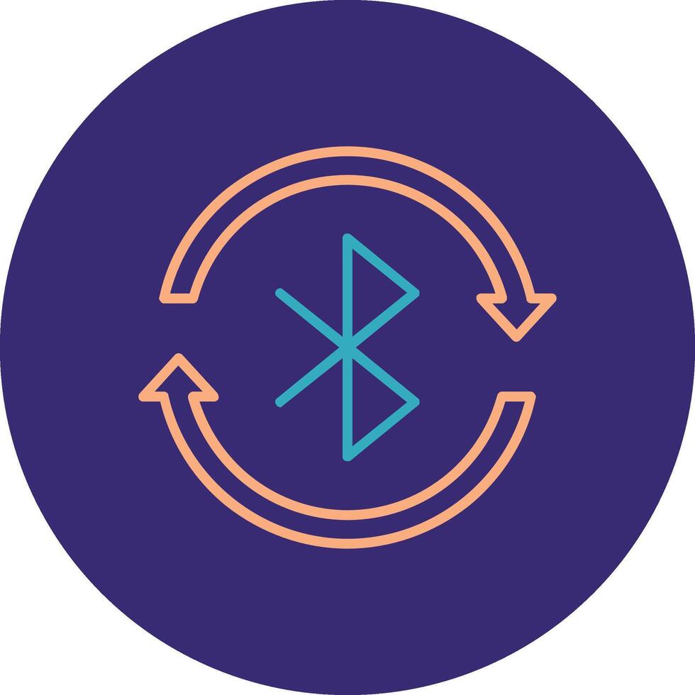 Bluetooth lijn twee kleur cirkel icoon vector