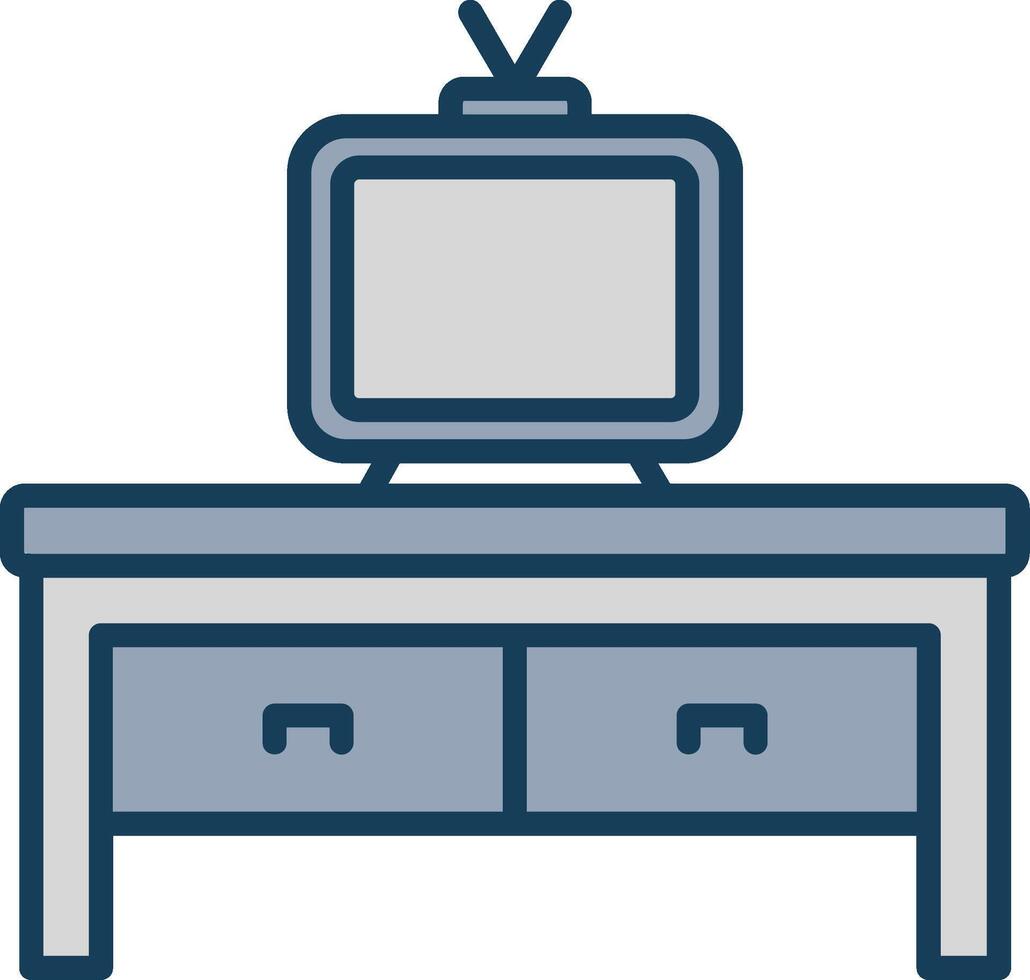TV tafel lijn gevulde grijs icoon vector