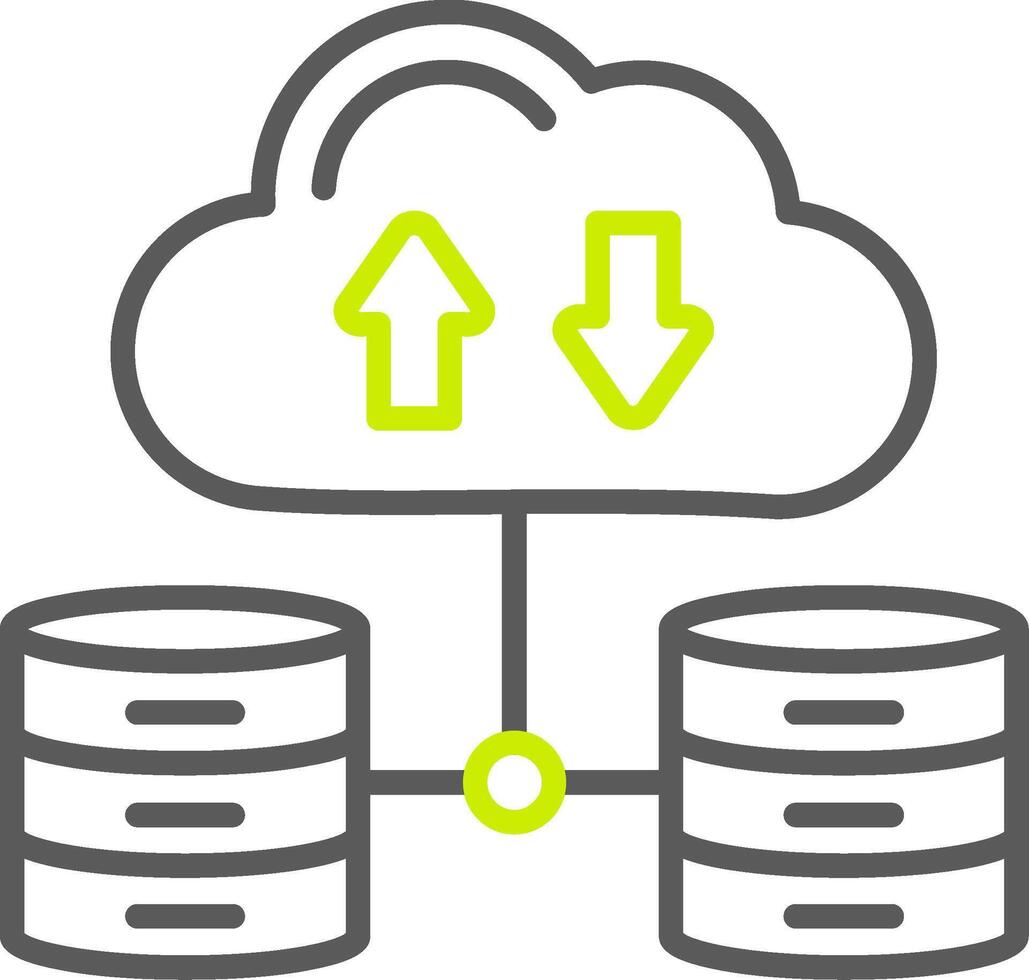 gegevens netwerk lijn twee kleur icoon vector