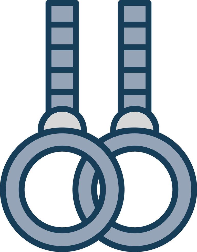 gymnastiek- ringen lijn gevulde grijs icoon vector