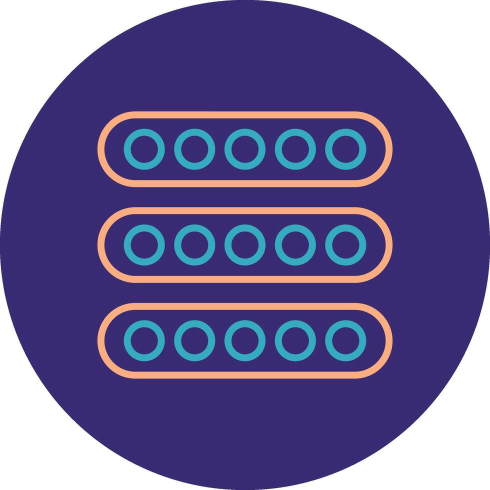 LED licht lijn twee kleur cirkel icoon vector