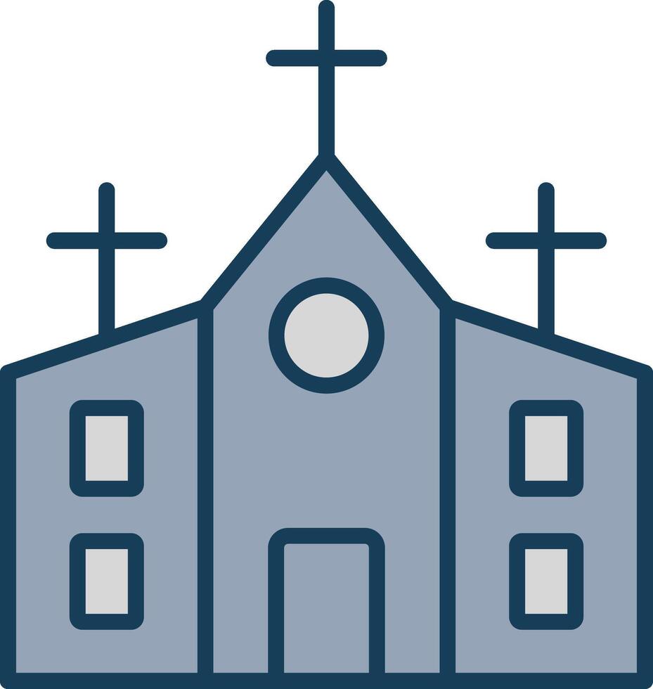 kerk lijn gevulde grijs icoon vector