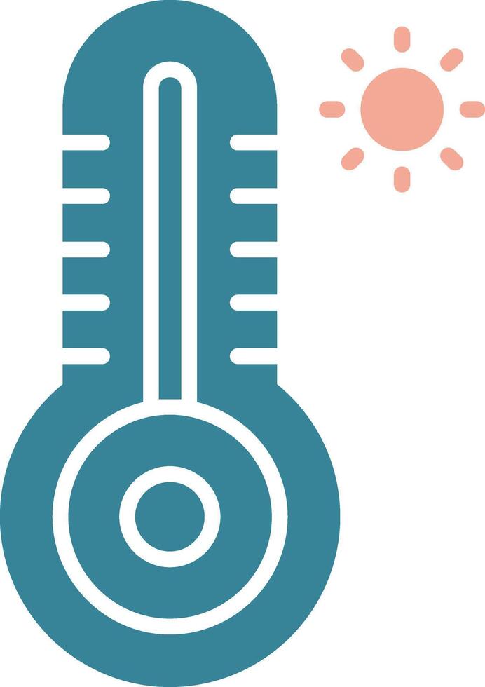 thermometer glyph twee kleuren icoon vector