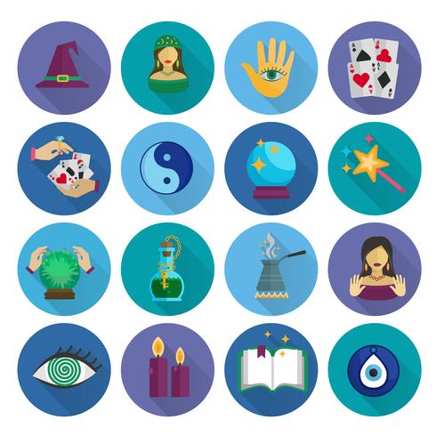 Fortune Teller pictogrammen plat vector