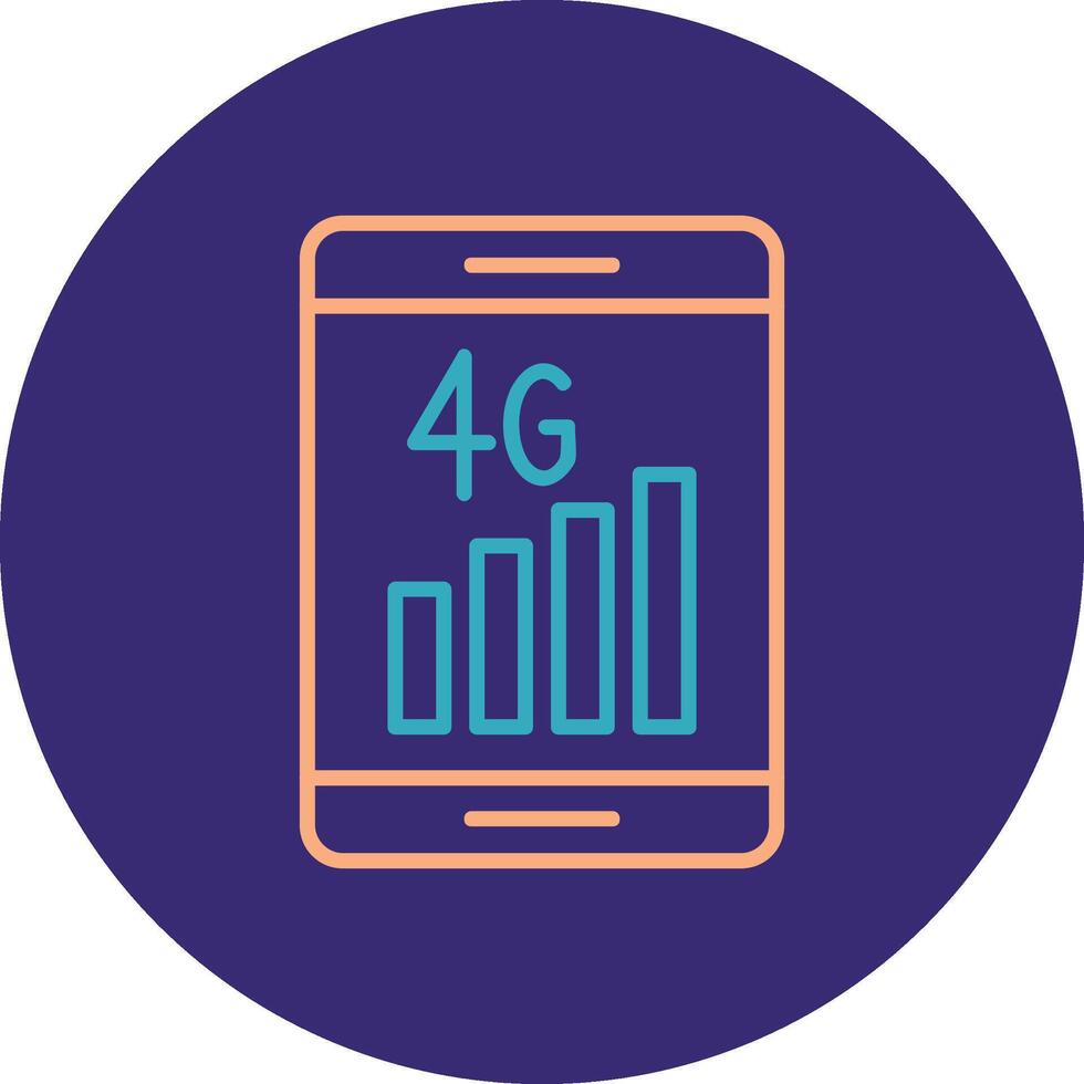 4g lijn twee kleur cirkel icoon vector