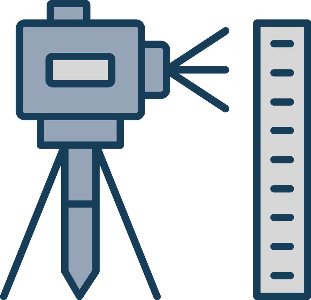 laser niveau lijn gevulde grijs icoon vector