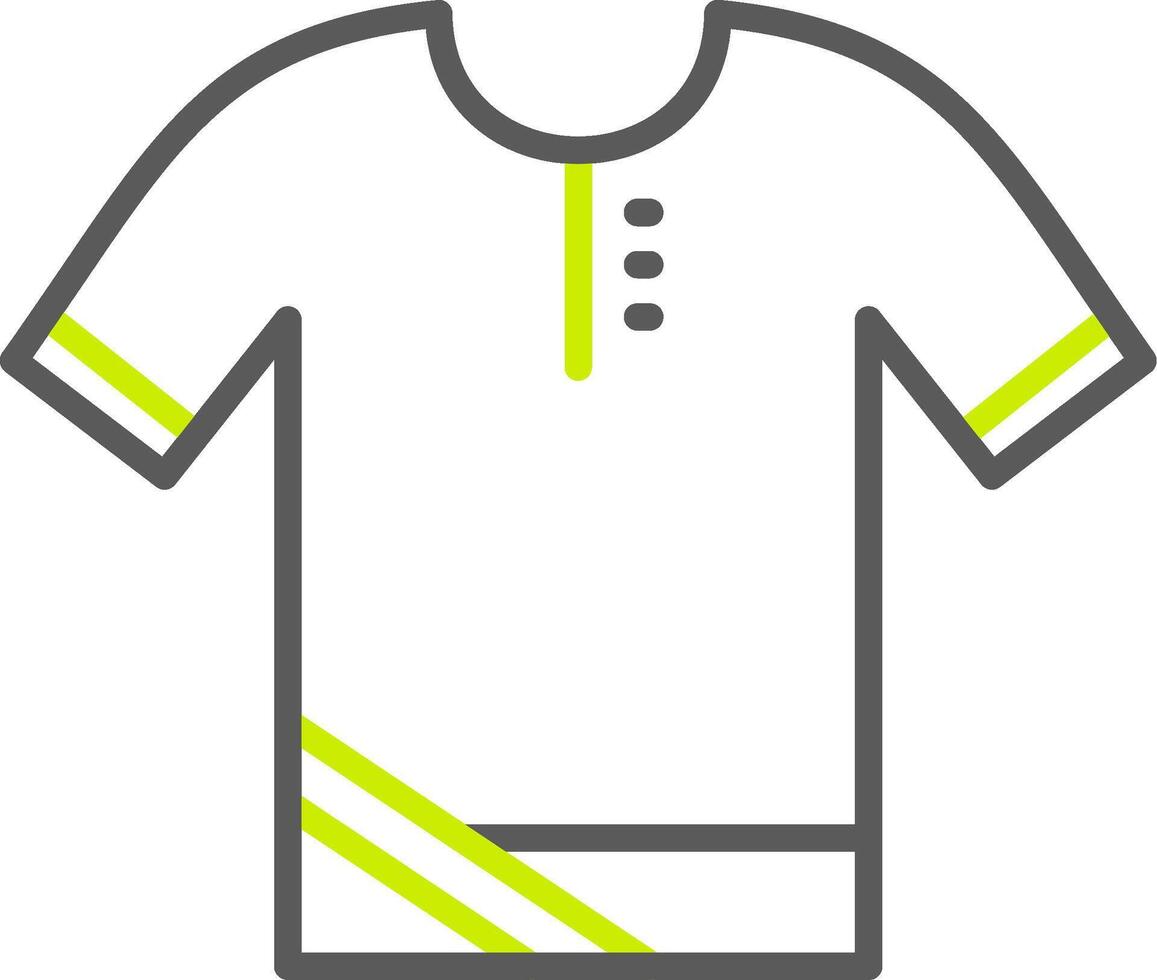 poloshirt lijn twee kleuren icoon vector