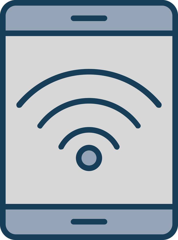 Wifi lijn gevulde grijs icoon vector