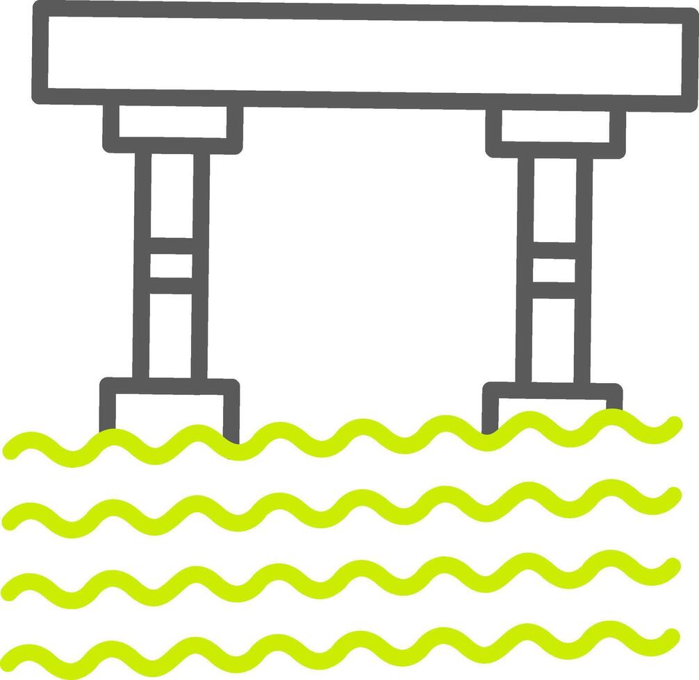 brug lijn twee kleuren icoon vector