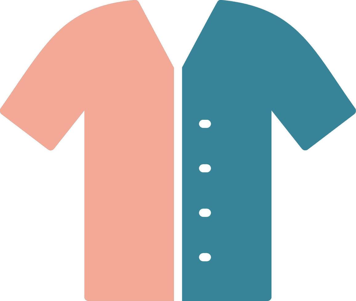 overhemd glyph twee kleur icoon vector
