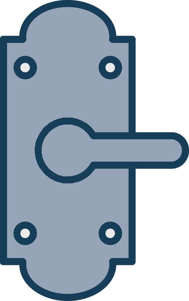deur slot lijn gevulde grijs icoon vector