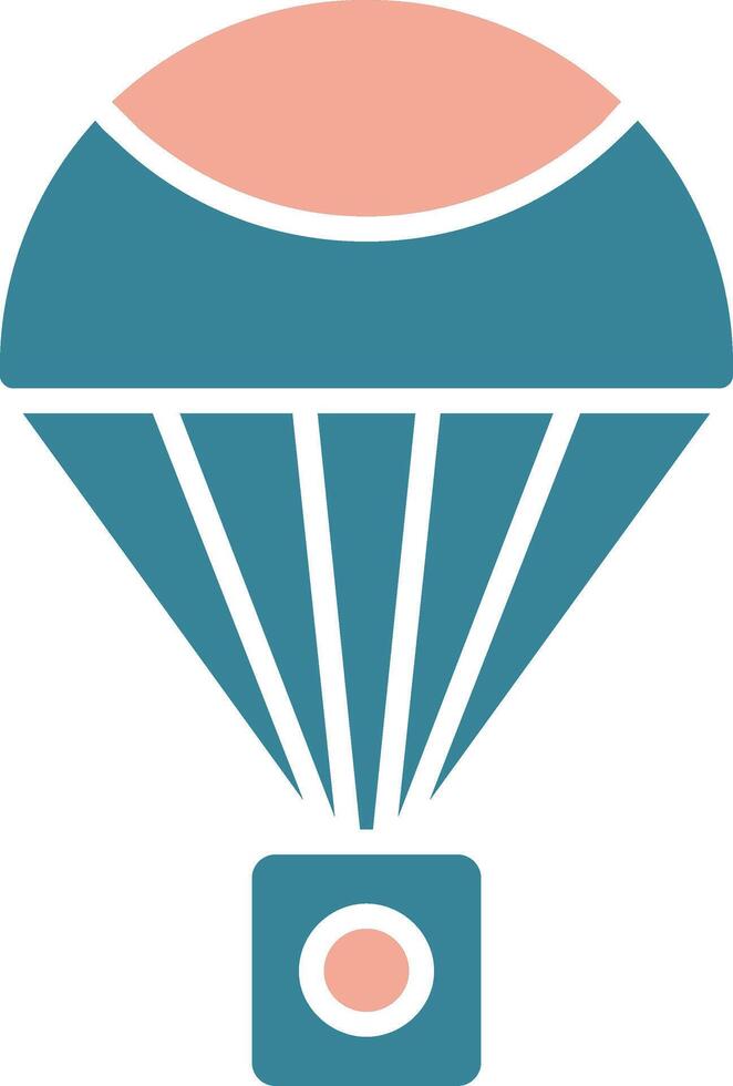 parachute glyph twee kleuren icoon vector