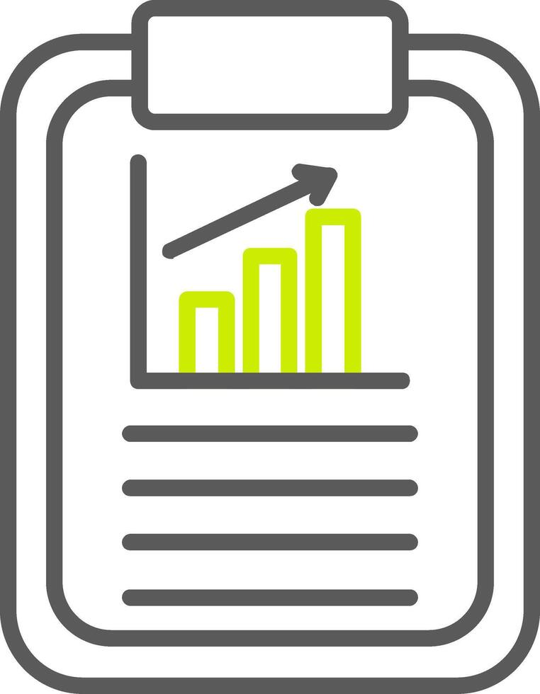 analytics lijn twee kleuren icoon vector