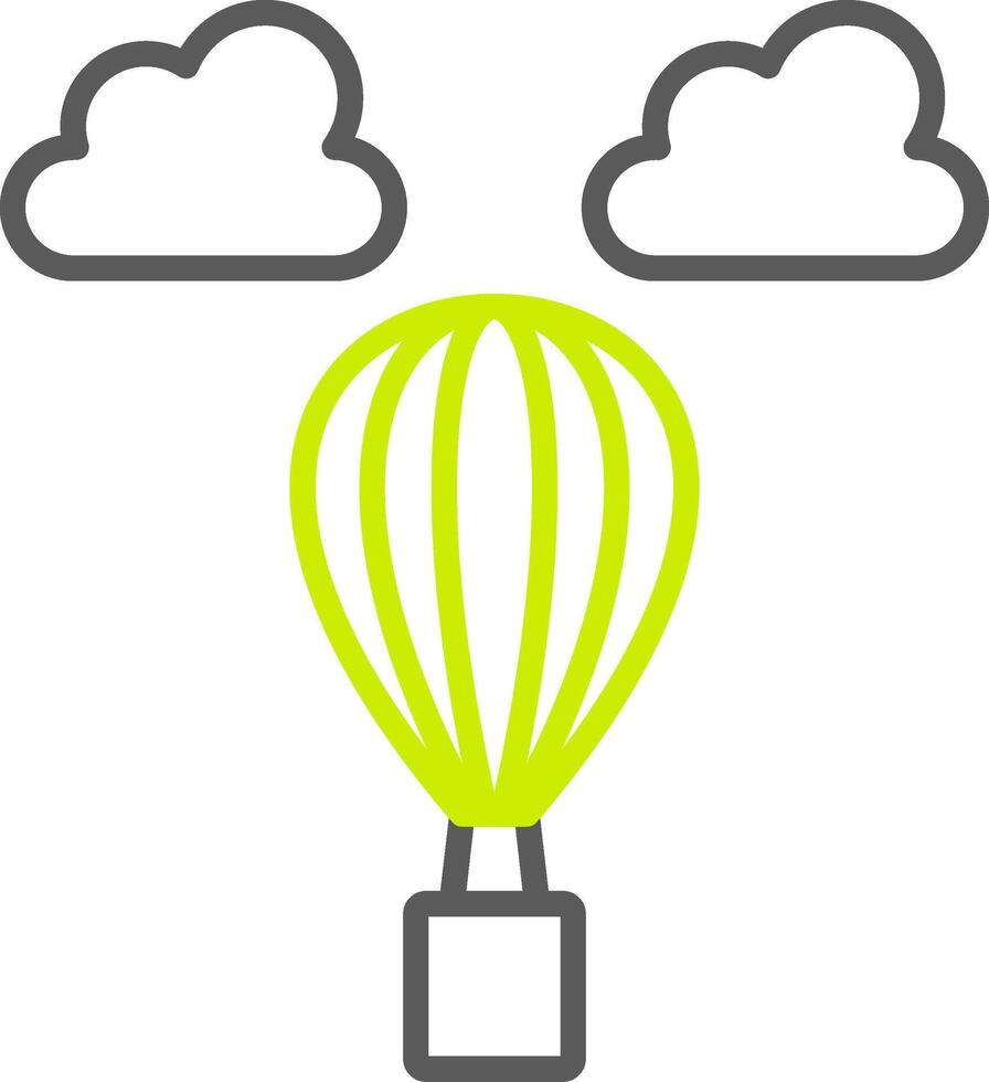 hete luchtballon lijn twee kleuren icoon vector