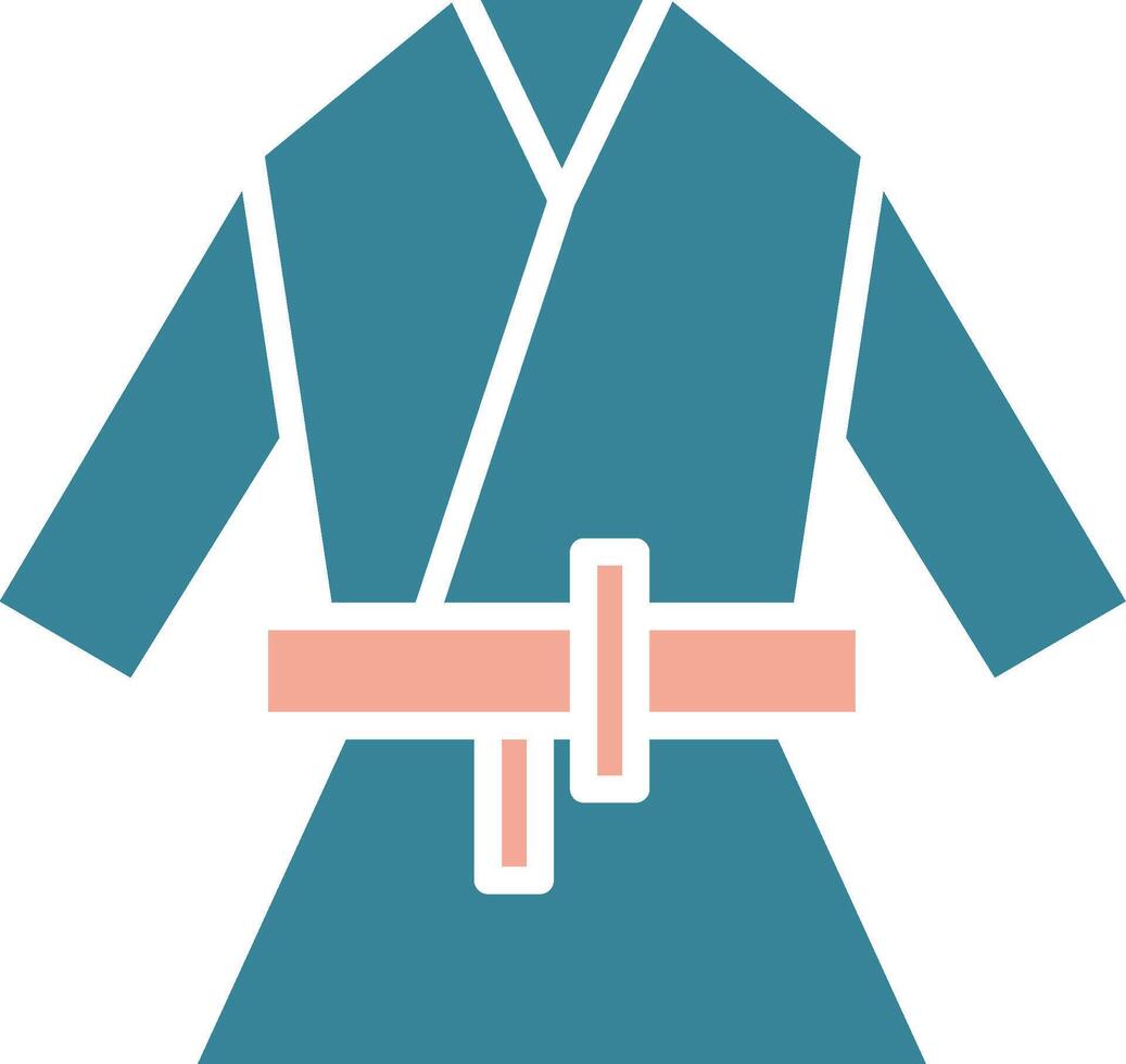 kimono glyph twee kleuren icoon vector
