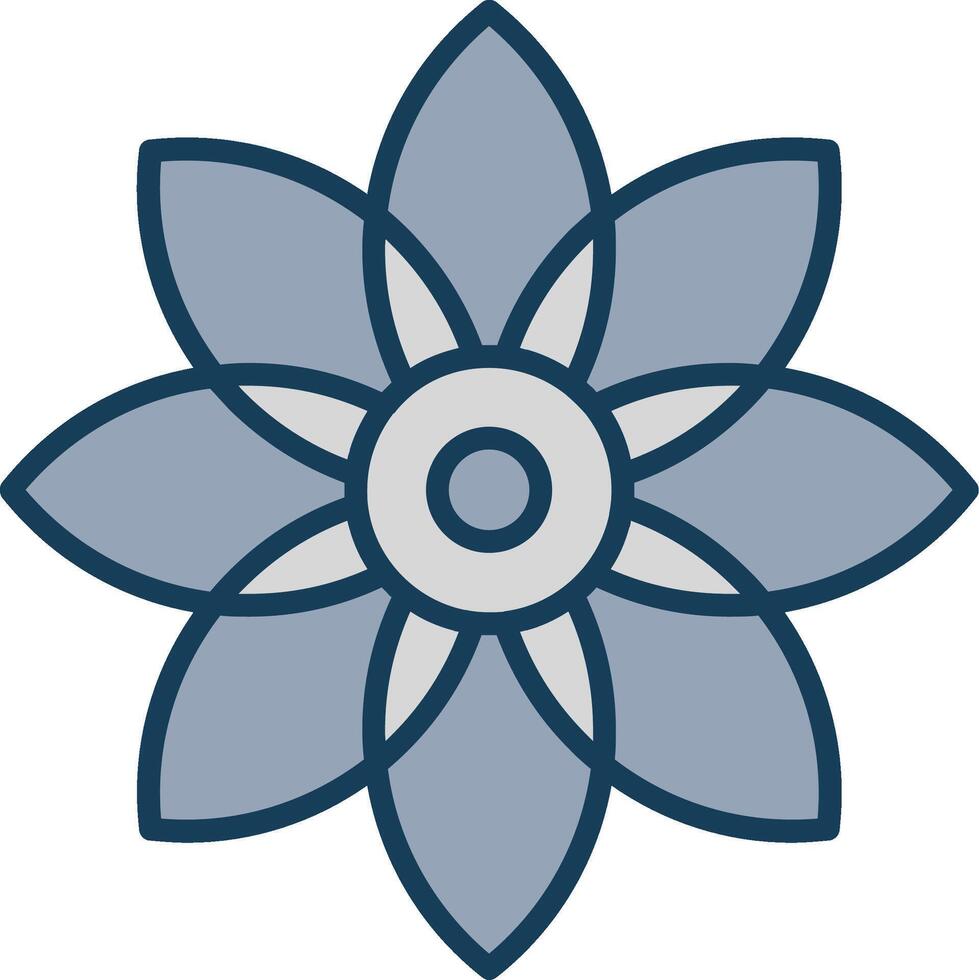 bloem lijn gevulde grijs icoon vector