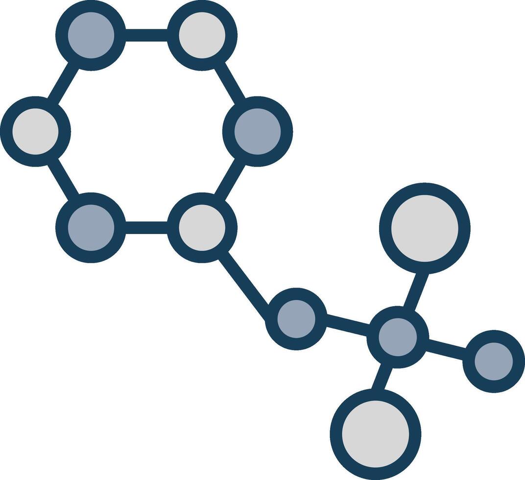 moleculen lijn gevulde grijs icoon vector