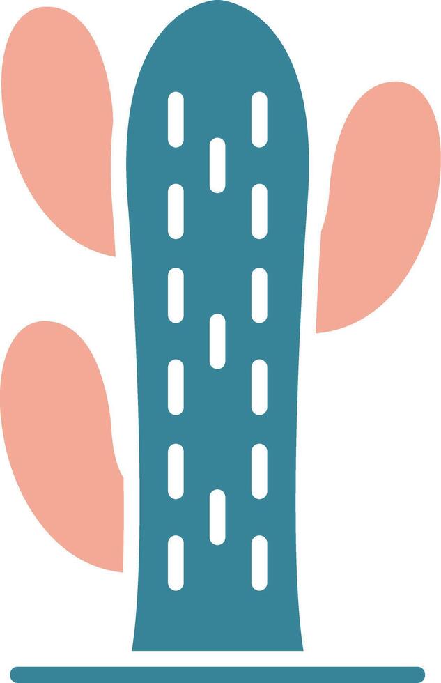 cactussen glyph twee kleur icoon vector