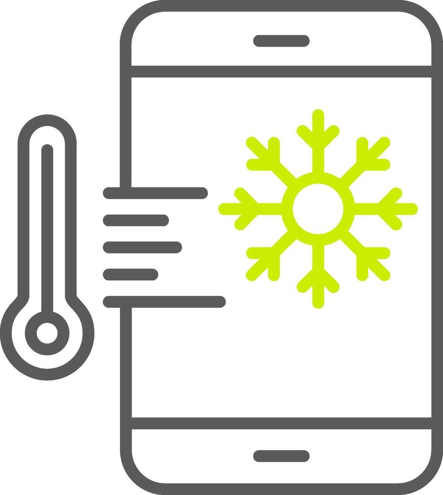 thermostaat lijn twee kleuren icoon vector