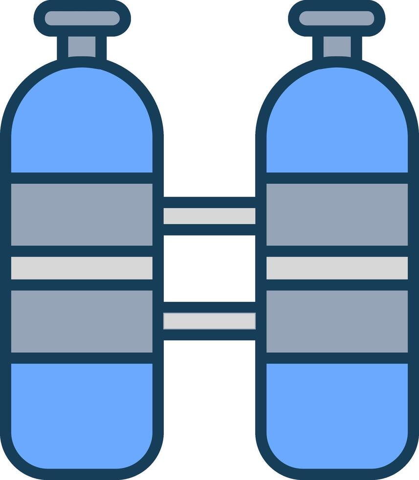 duiken tank lijn gevulde grijs icoon vector