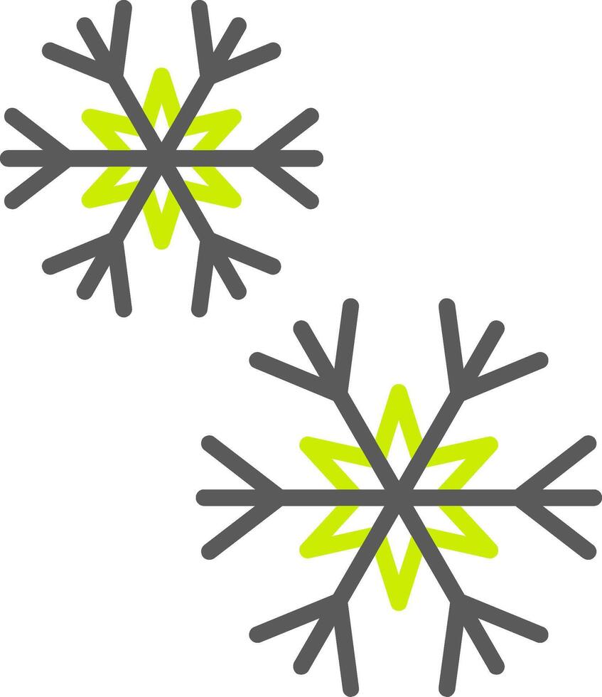 sneeuwvlokken lijn twee kleur icoon vector