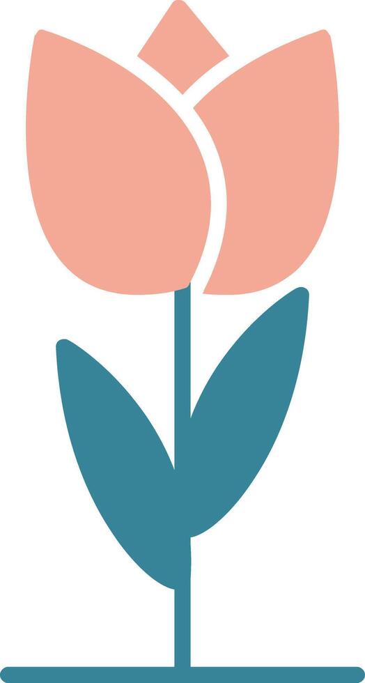 tulp glyph twee kleuren icoon vector