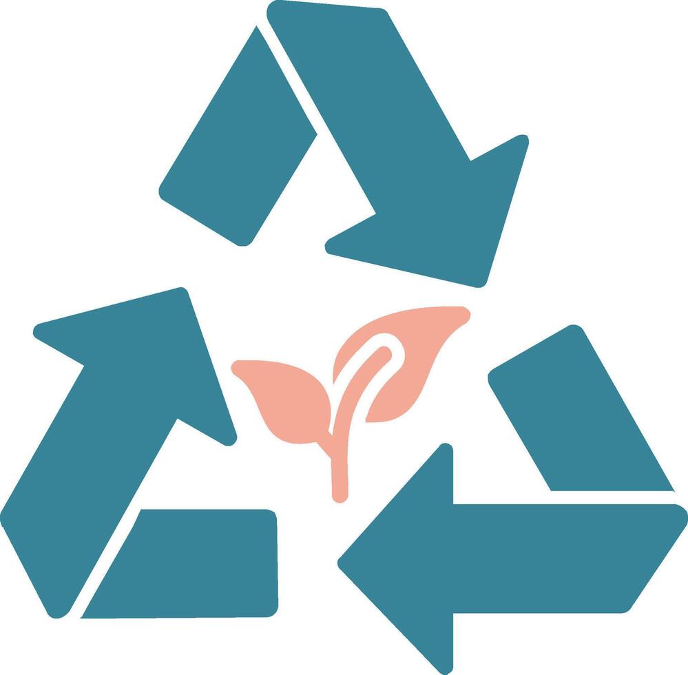 recycling glyph twee kleur icoon vector