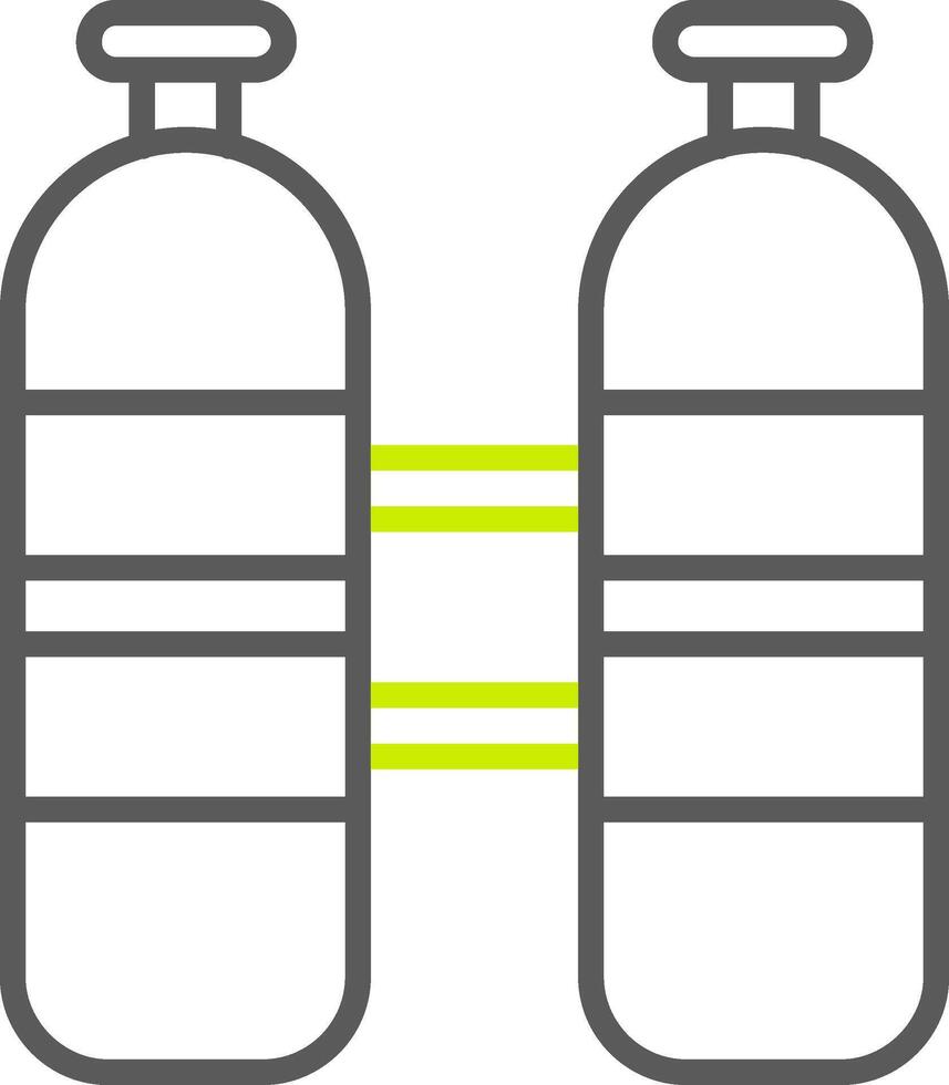 duiken tank lijn twee kleur icoon vector