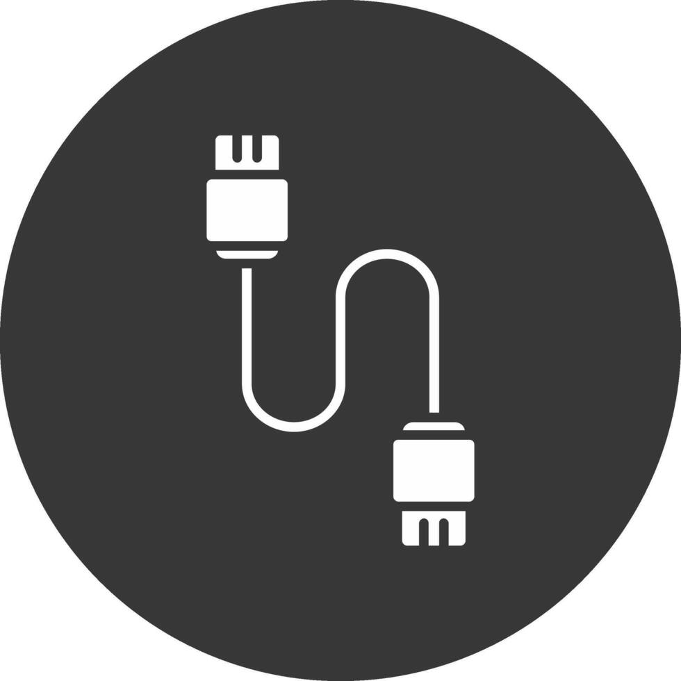 databank kabel glyph omgekeerd icoon vector