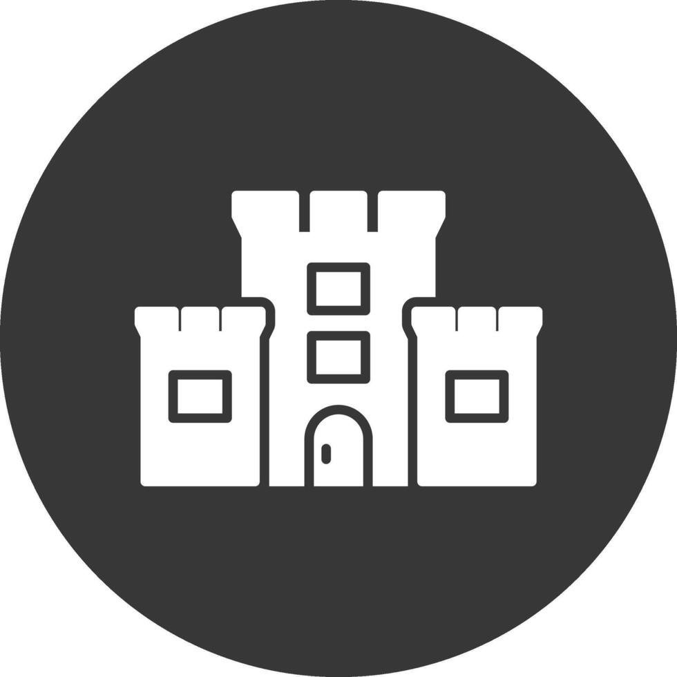 kasteel glyph omgekeerd pictogram vector