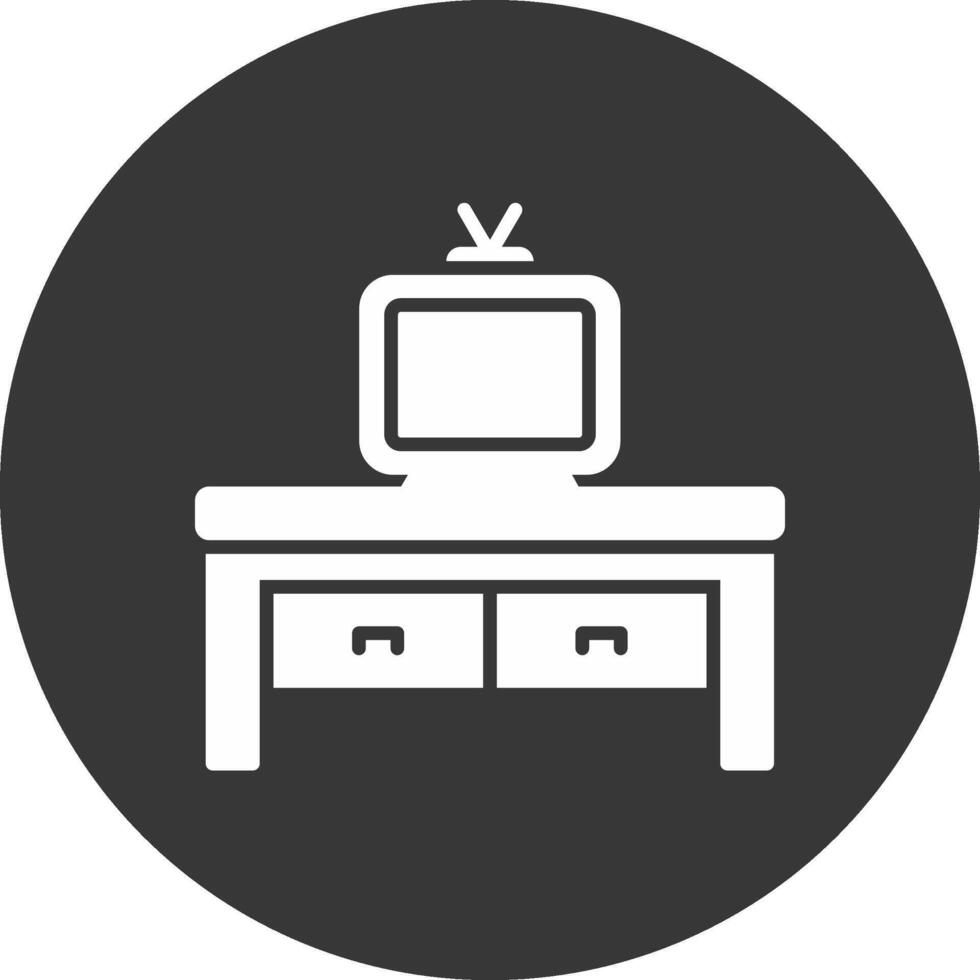 TV tafel glyph omgekeerd icoon vector