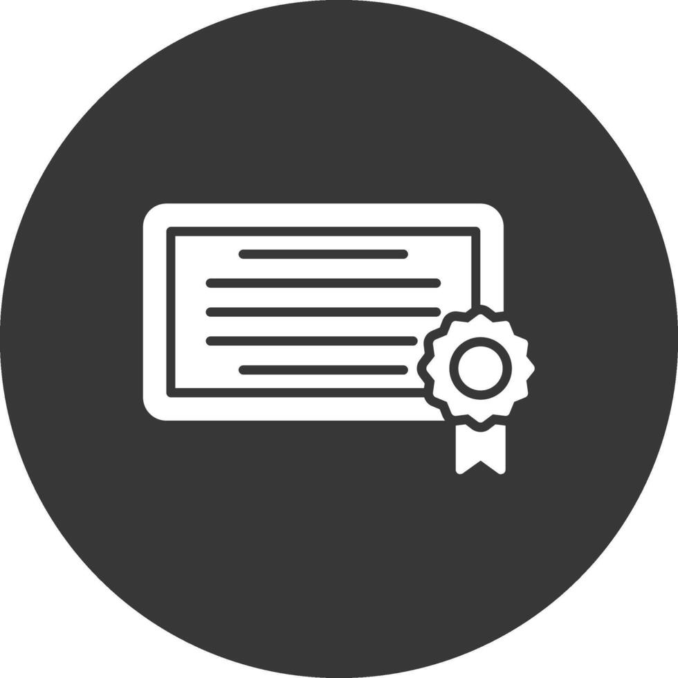 diploma glyph omgekeerd icoon vector