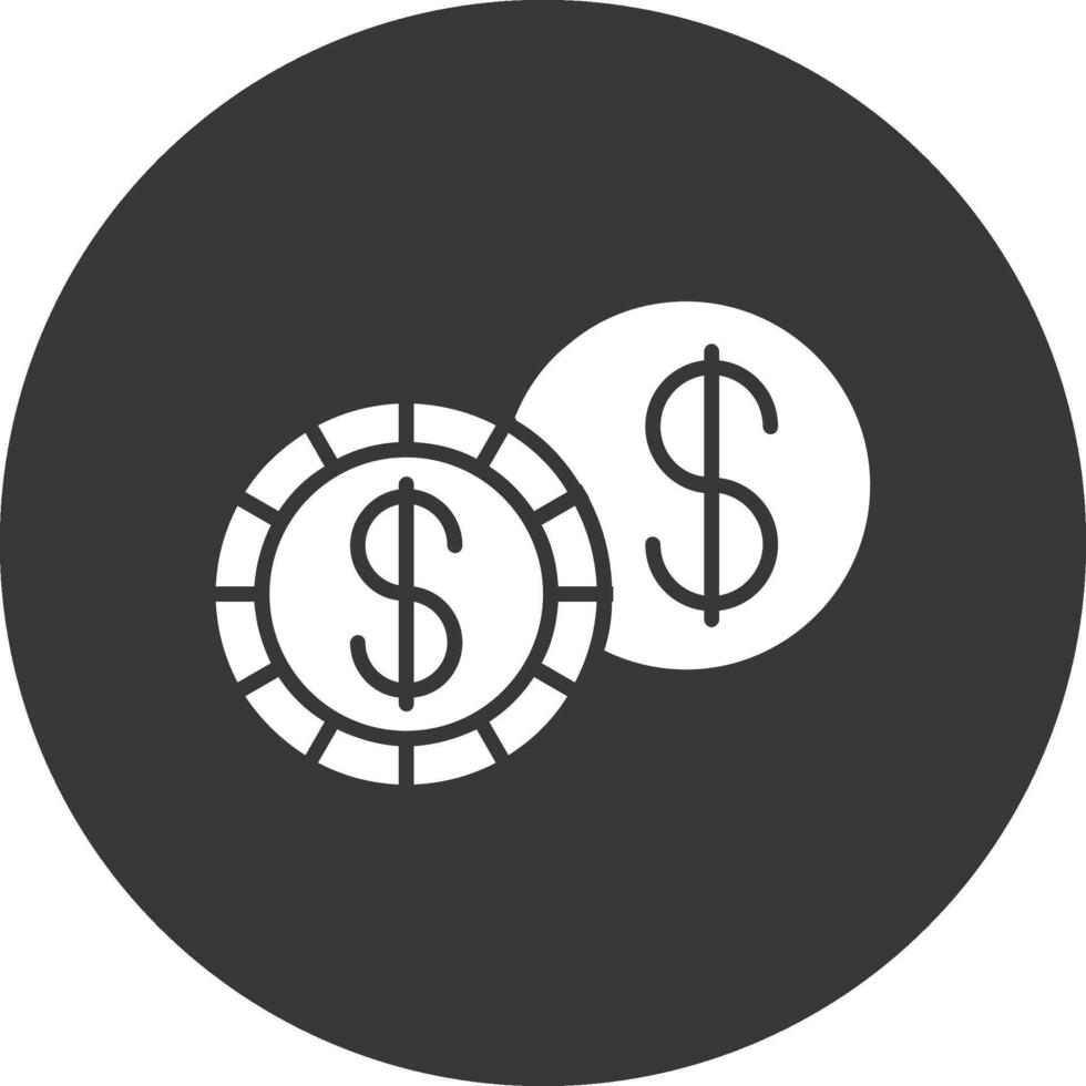 dollar glyph omgekeerd icoon vector