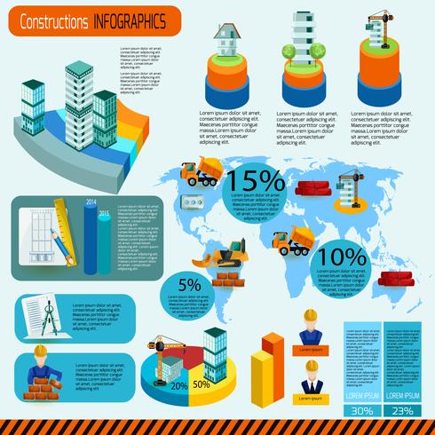 Bouw Infographics Set vector