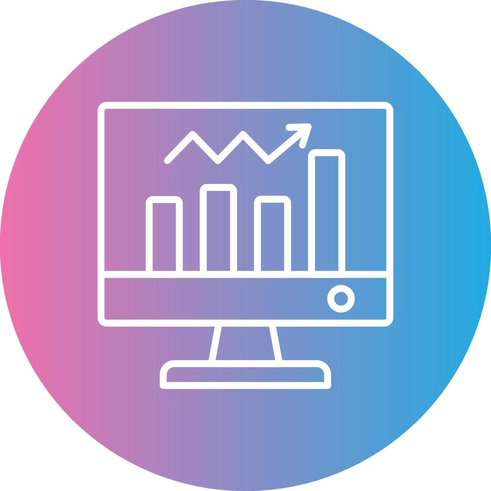 analytics lijn helling cirkel icoon vector