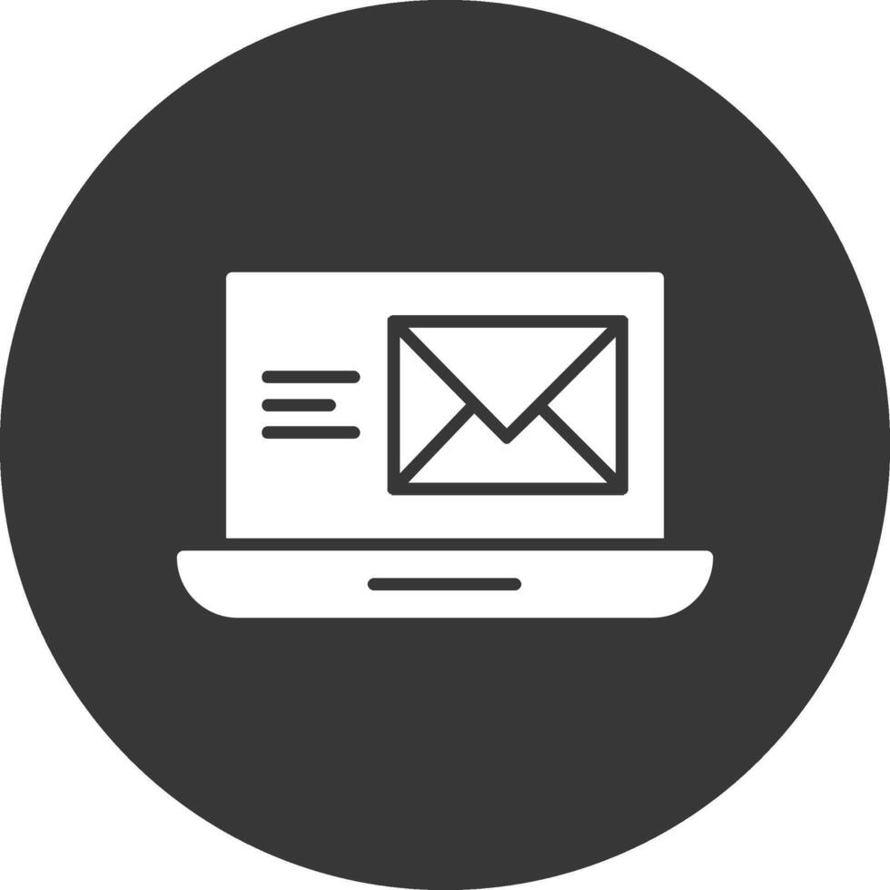 e-mail glyph omgekeerd pictogram vector