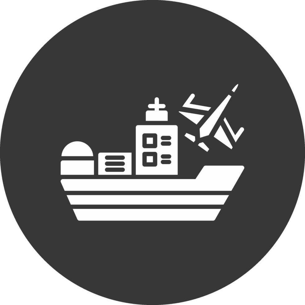 schip glyph omgekeerd pictogram vector