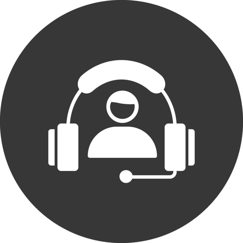 callcenter glyph omgekeerd pictogram vector