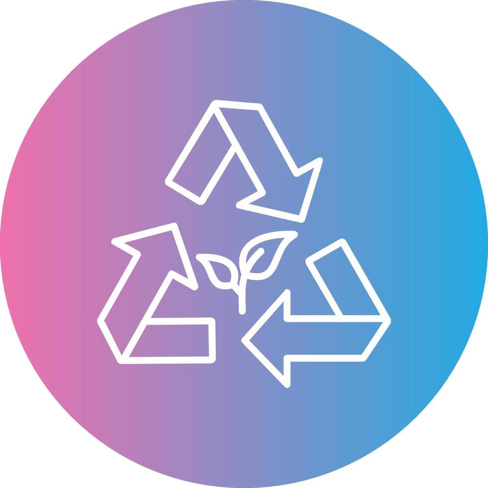 recycling lijn helling cirkel icoon vector