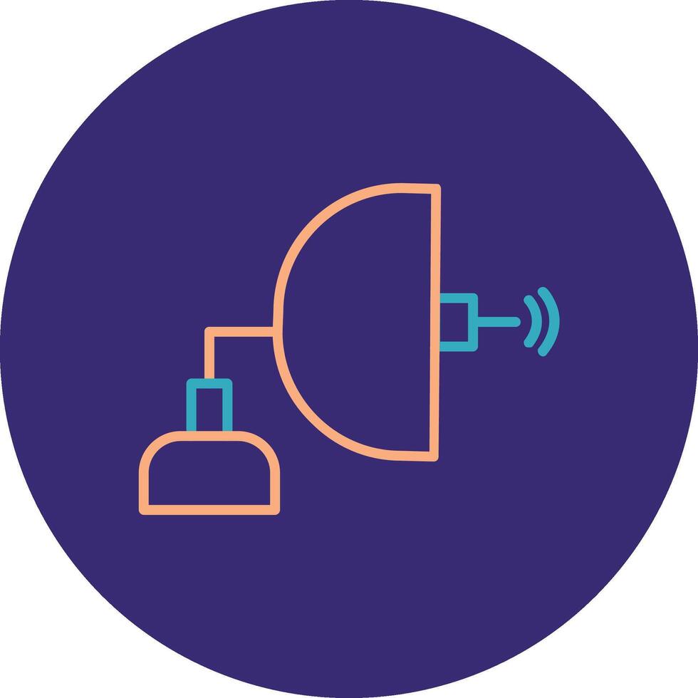 antenne lijn twee kleur cirkel icoon vector