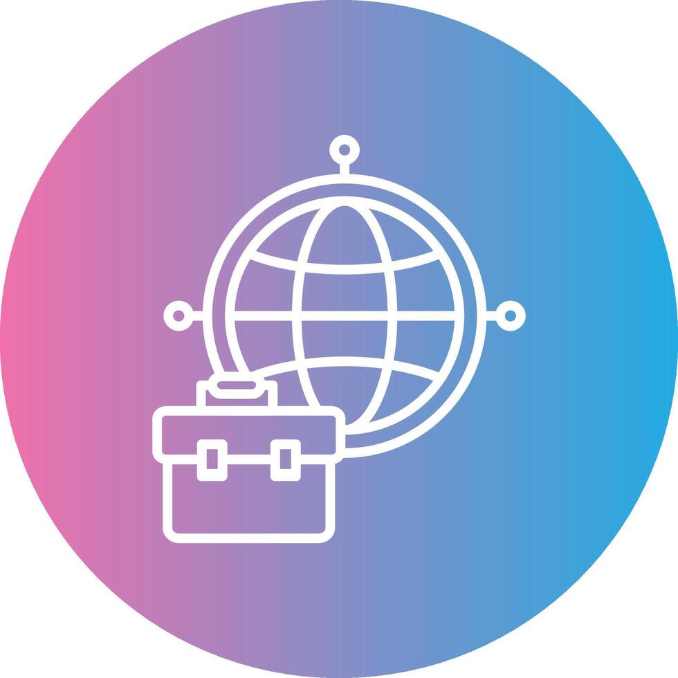 Internationale bedrijf lijn helling cirkel icoon vector