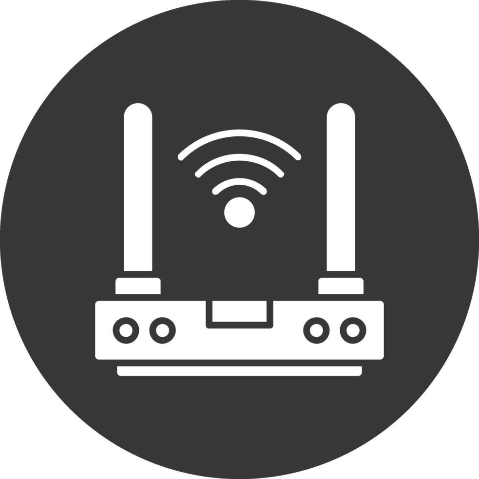 router glyph omgekeerd pictogram vector