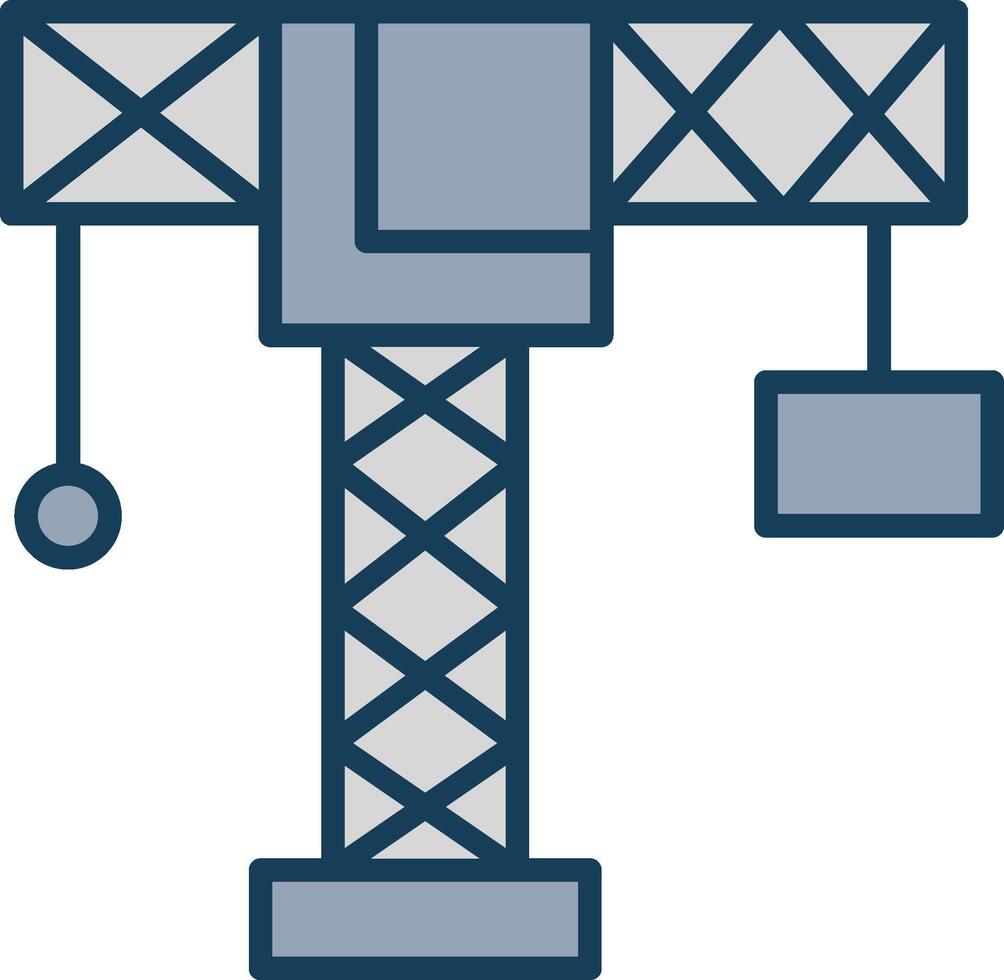 kraan lijn gevulde grijs icoon vector
