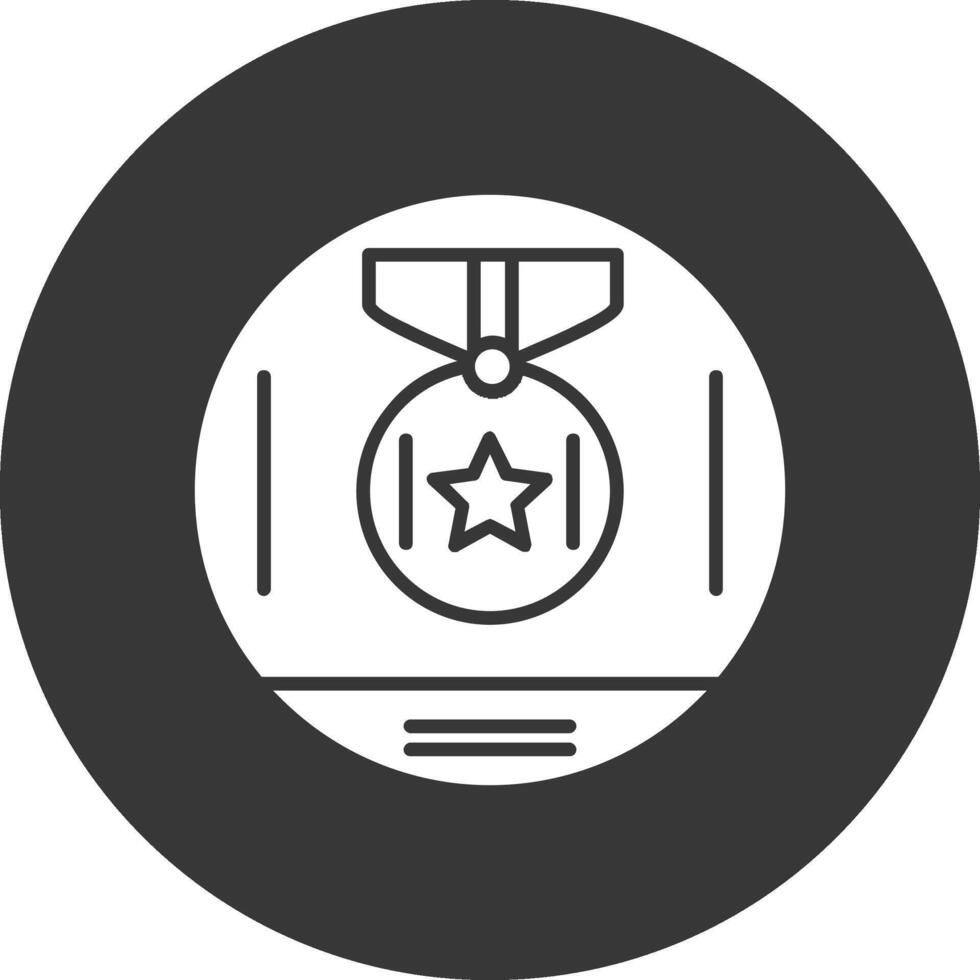 medaille prijs glyph omgekeerd icoon vector